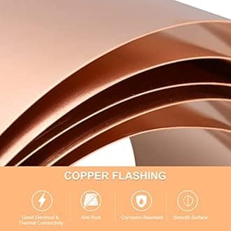Uxcell 99.9% Pure Copper Sheet Roll, 3500mm x 200mm x 0.3mm, Industrial Grade, Red Copper Flashing for Electricity DIY Projects