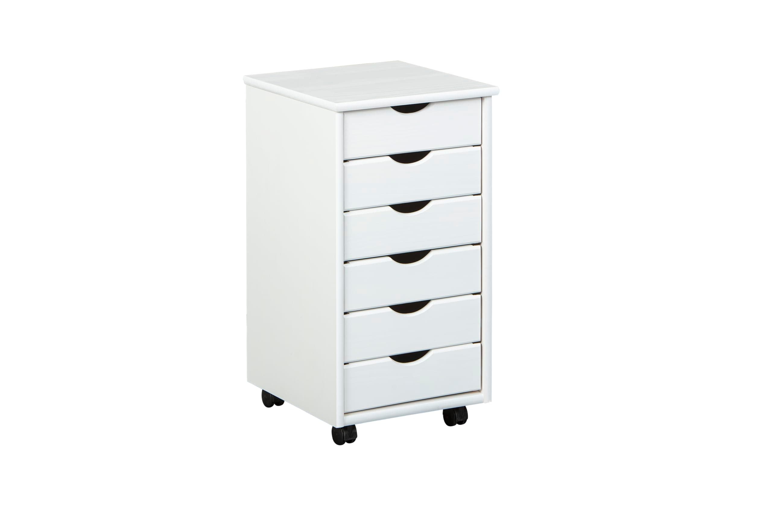 Inter Link Pedestal Simon Solid Wood White Lacquered