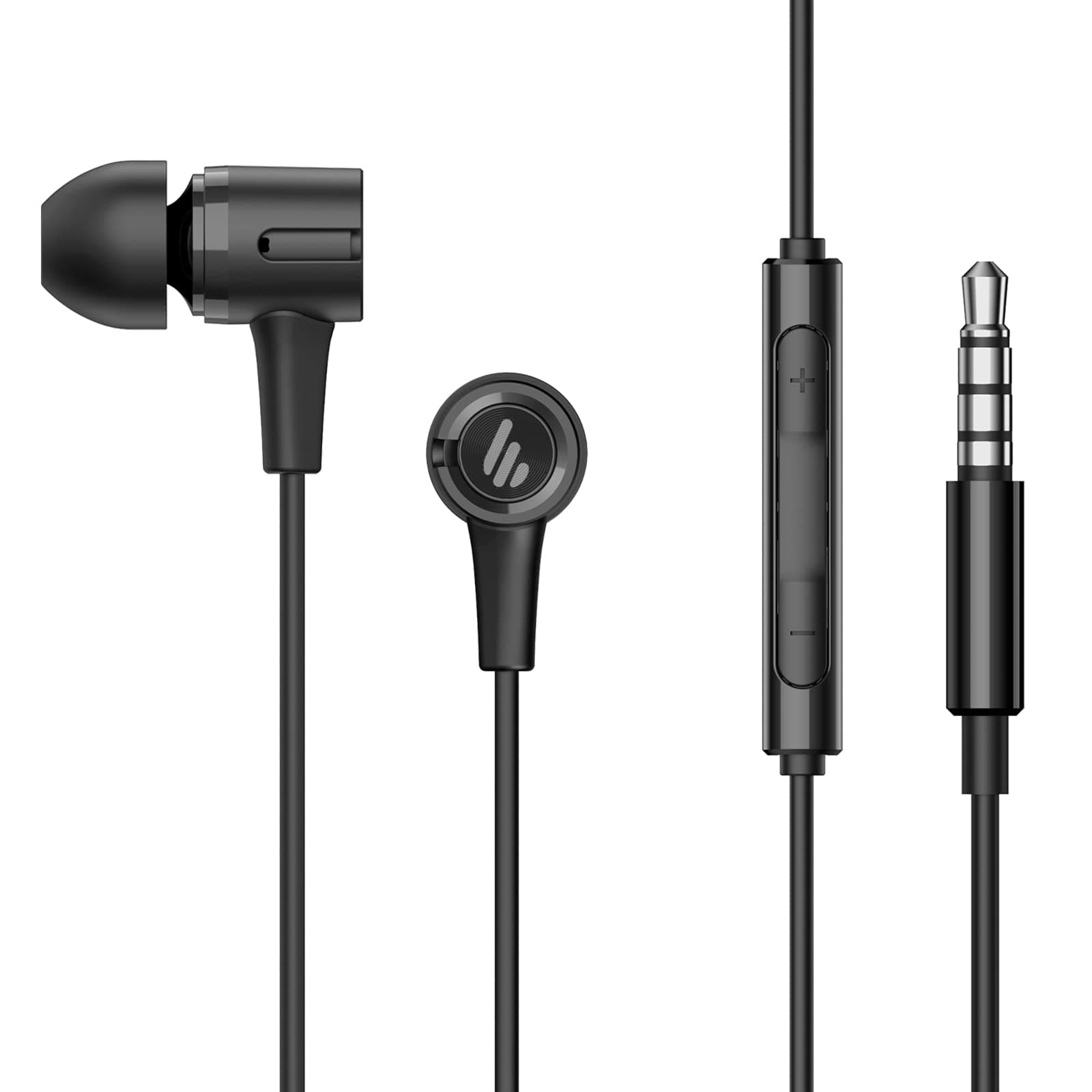 P205 In-Ear Headphones with Mic and Inline Control 3.5mm Wired Stereo Earphones Earbuds with Mic and Remote Control - Black