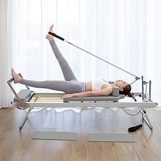 Foldable Pilates Reformer, Pilates Machine & Equipment for Home Use and Gym Workout, Suitable for Beginners and Intermediate Users