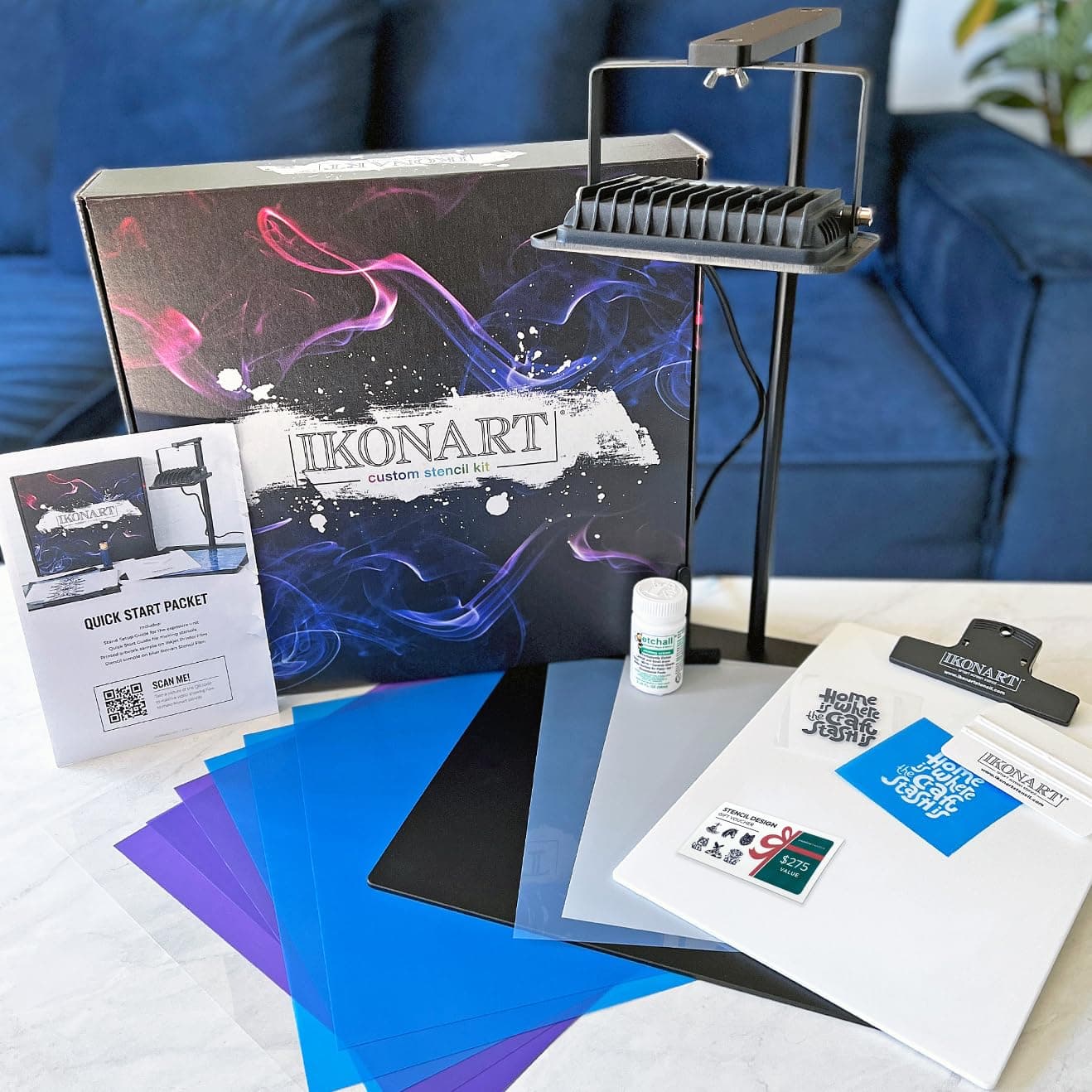 IKONART Custom Stencil Kit 3.0 - DIY Screen Printing Kit with Etchall and SVG Artwork Bundle