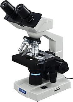 40X-2000X LED Binocular Compound Lab Microscope w/Double Layer Mechanical Stage + Blank Slides, Cover Slips, & Lens Cleaning Paper, M82ES-SC100-LP100