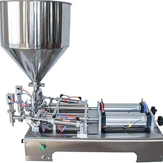 DMC-FPPS Horizontal Pneumatic Liquid and Paste Filling Machine 100-1000ml Double Nozzle Piston Filler Semi-Automatic Paste Dispenser for Oil, Cream, Lotion, Honey and Butter