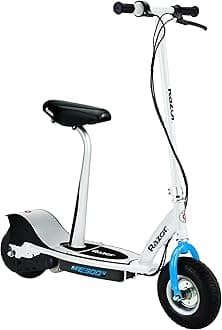 Razor Seated Electric Scooter for Ages 13+, 40-Min Ride Time, Twist-Grip Throttle, Pneumatic Tires, Removable Padded Seat
