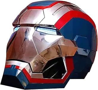 Electronic Open/Close, 1: 1 Wearable English Voice Control Helmet Props Halloween Cosplay Props, Red