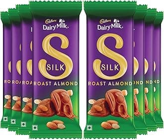 Cadbury Dairy Milk Silk Roast Almond Chocolate Bars, 52 g (Pack of 8)