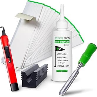 Golf Grip Kits for Regripping Golf Clubs - Professional Quality - Options Include Hook Blade, 15 or 30 Grip Tape Strips, 5 or 8 oz Grip Solvent, Grip Tape Remover, Bench Vise & Rubber Clamp