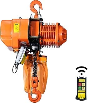 VEVOR 2 Ton Wireless Electric Chain Hoist, 4400 LBS Capacity with 20 FT Lifting Height, IP54 Protection, Three Phase Overhead Crane with G100 Chain