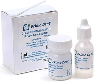 Prime Dental 010-020 Glass Ionomer Multi-Purpose Cement Kit Powder & Liquid