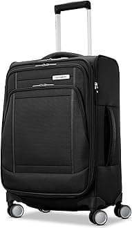 UpLIFT Lightweight Softside Carry-On Luggage with Spinner Wheels - Expandable - Airline-Approved, Polyester Soft Suitcase for Ultra Light Travel - Black