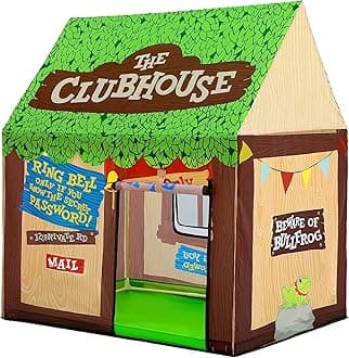 SweHouse Kids Play Tent Indoor: Clubhouse Tent for Toddler with Roll-up Door & Windows Playhouse - Boy Girl Tent Outdoor Birthday Gifts Toys