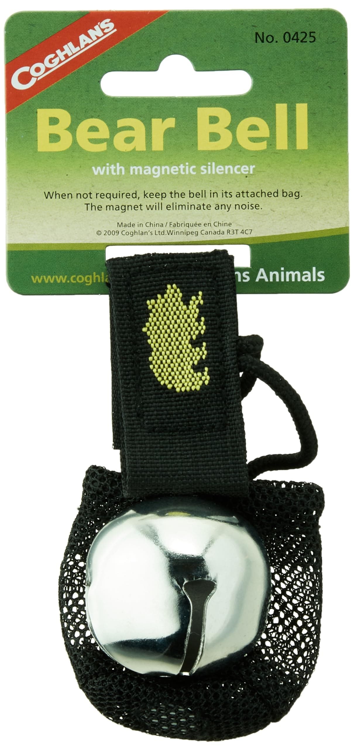 Coghlan's Magnetic Bear Bell with Silencer - Hiking Safety Gear for Wildlife Alert -Silver